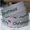 Order  Go Grosgrain - 15mm Merry Christmas Hat Silver/Green